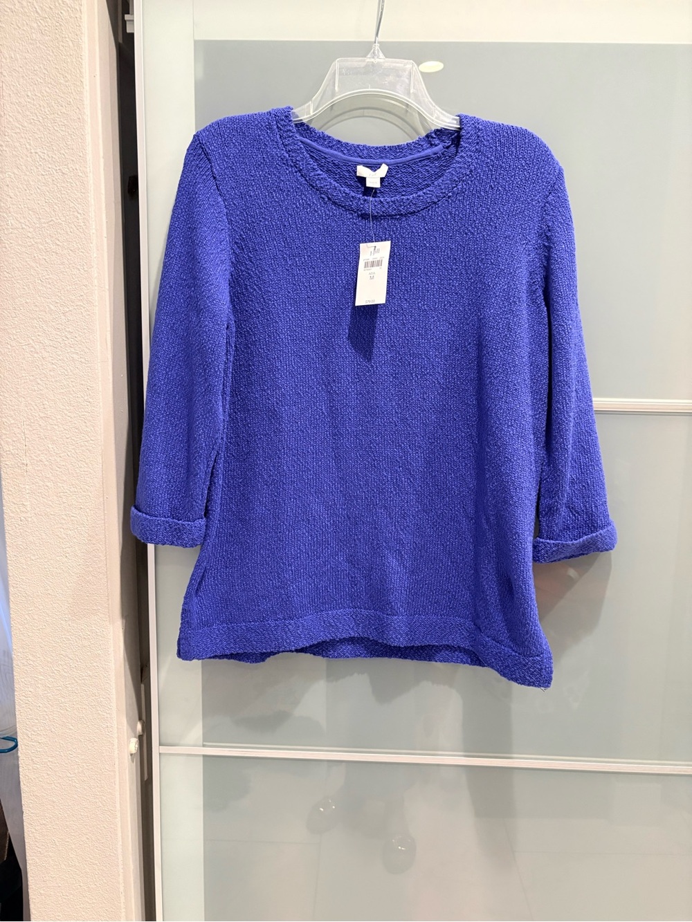 J. Jill Cobalt Blue Textured Knit Pullover